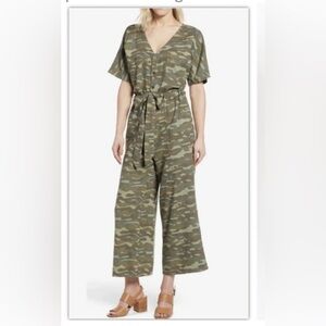 Caslon Nordstrom Camo camouflage linen+ jumpsuit